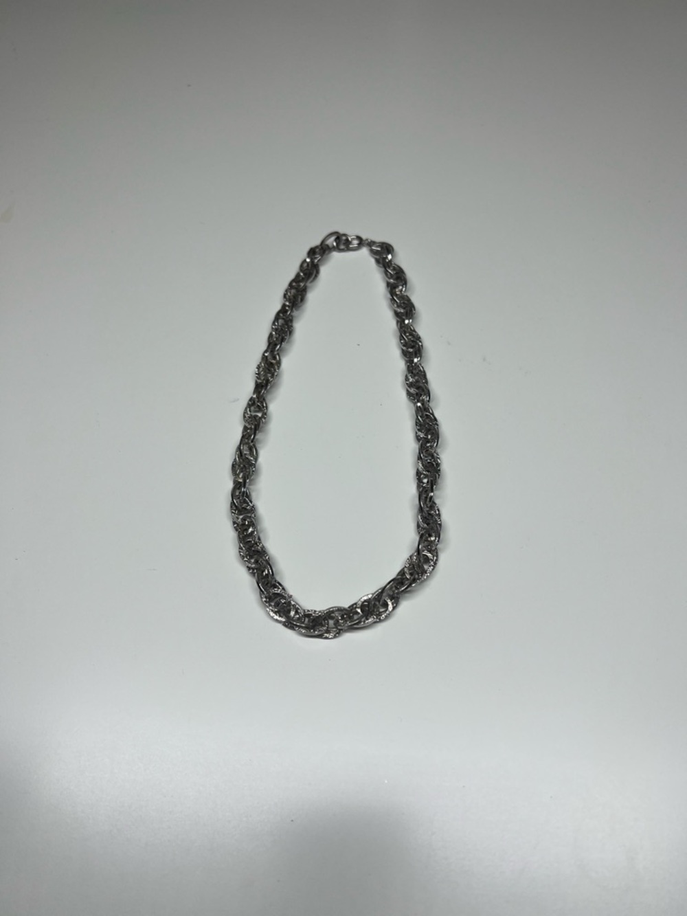 Sterling-Look Silver Rope Chain Necklace